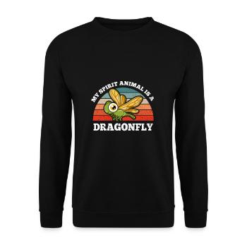 Libelle Insekten My Spirit Animal Is A Dragonfly - Unisex Pullover - Schwarz - Vorne - Alina (178cm) & Michal (187cm)