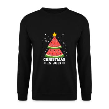 Christmas July Watermelon X-Mas Tree Fruit Summer - Unisex Sweatshirt - black - Front - Alina (178cm) & Michal (187cm)