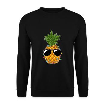 Tropical Fruit Pineapple Christmas In July Summer - Unisex Sweatshirt - black - Front - Alina (178cm) & Michal (187cm)