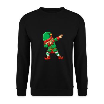 Dabbing Weihnachtself Weihnachten X-Mas - Unisex Pullover - Schwarz - Vorne - Alina (178cm) & Michal (187cm)