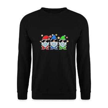 Weihnachten Elfen X-Mas Sommer Weihnachtselfen - Unisex Pullover - Schwarz - Vorne - Alina (178cm) & Michal (187cm)