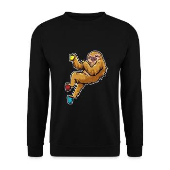 Escalade paresseux Grimpeurs Bloc Escalade - Sweat-shirt Unisexe - noir - Devant - Alina (178cm) & Michal (187cm)