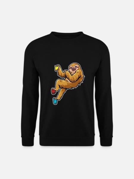 Klettern Faultier Kletterer Bouldern Felsklettern - Unisex Pullover - Schwarz