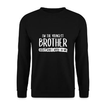 Geschwister Sprüche Bruder Schwester Familie - Unisex Pullover - Schwarz - Vorne - Alina (178cm) & Michal (187cm)