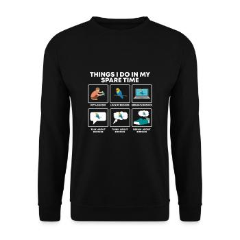 Ornithologue Vogebesitzer Budensitting Lovers - Sweat-shirt Unisexe - noir - Devant - Alina (178cm) & Michal (187cm)