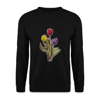 Garten Gärtner Florist Tulpen Blumen Liebhaber - Unisex Pullover - Schwarz - Vorne - Alina (178cm) & Michal (187cm)