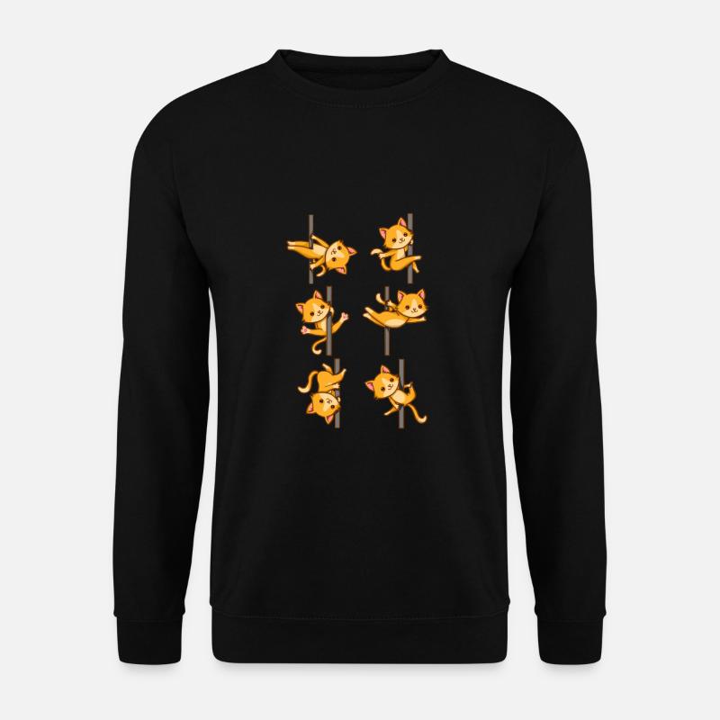 Poledancing Katze Stange Tanzen Tänzerin Miau - Unisex Pullover - Schwarz