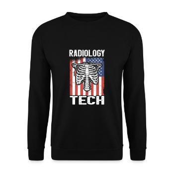 USA 4th Of July Radiologie Radiologe Medizin Arzt - Unisex Pullover - Schwarz - Vorne - Alina (178cm) & Michal (187cm)