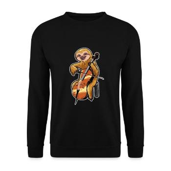 Violoncelle Violoncelliste Sloth Music Instrument Orchestra - Sweat-shirt Unisexe - noir - Devant - Alina (178cm) & Michal (187cm)