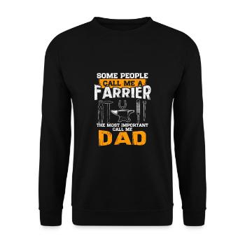 Artisan Papa Dictons Maréchal-ferrant Forgeron - Sweat-shirt Unisexe - noir - Devant - Alina (178cm) & Michal (187cm)
