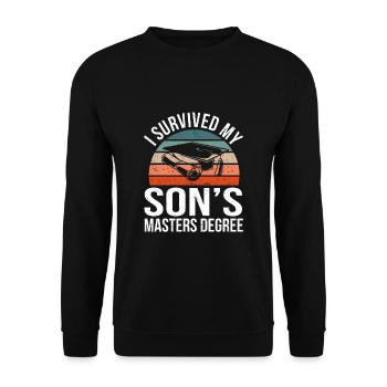 J’ai survécu au certificat de fin d’études de maîtrise de mon fils - Sweat-shirt Unisexe - noir - Devant - Alina (178cm) & Michal (187cm)