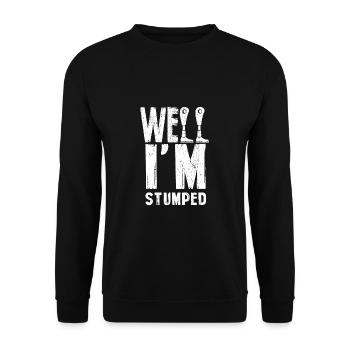 Well I'm Stumped Amputation Amputee Prosthetic Leg - Unisex Sweatshirt - black - Front - Alina (178cm) & Michal (187cm)