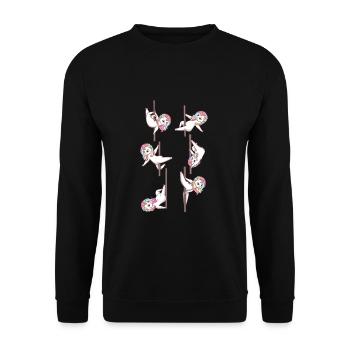 Licorne Pole Dance Pole Dance Danseuse - Sweat-shirt Unisexe - noir - Devant - Alina (178cm) & Michal (187cm)