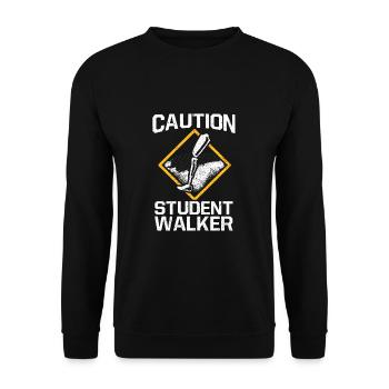Behinderung Humor Amputaion Bein Einbeinig - Unisex Pullover - Schwarz - Vorne - Alina (178cm) & Michal (187cm)