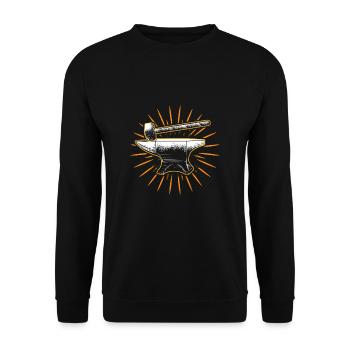 Anvil Hammer Forger Farrier Blacksmith Metalsmith - Unisex Sweatshirt - black - Front - Alina (178cm) & Michal (187cm)