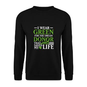 Organspender Transplantation Lebensretter Sprüche - Unisex Pullover - Schwarz - Vorne - Alina (178cm) & Michal (187cm)
