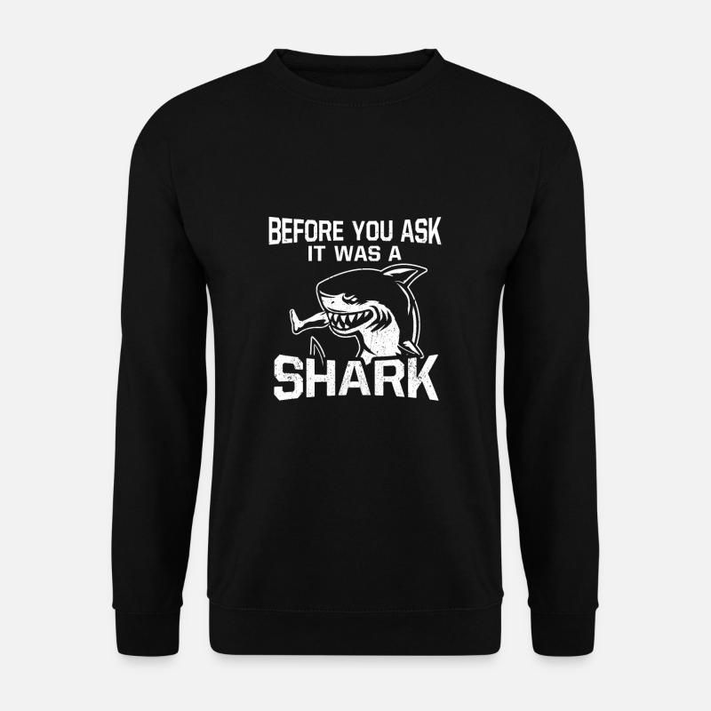 Haiangriff Bein Amputation Lustige Sprüche - Unisex Pullover - Schwarz