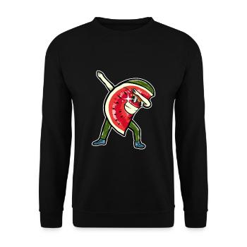 Dabbing Dab Dabbende Pastèque Melon Été - Sweat-shirt Unisexe - noir - Devant - Alina (178cm) & Michal (187cm)