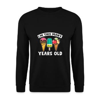 Eiscreme Liebhaber Kindergeburtstag 3 Jahre B-Day - Unisex Pullover - Schwarz - Vorne - Alina (178cm) & Michal (187cm)