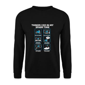 Things I Do In My Spare Time Motorcycle Biker Bike - Unisex Sweatshirt - black - Front - Alina (178cm) & Michal (187cm)