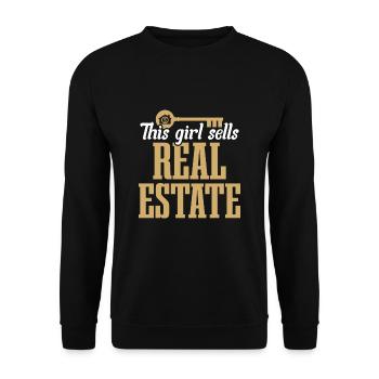 Courtier Agent immobilier Dictons Vente de maison - Sweat-shirt Unisexe - noir - Devant - Alina (178cm) & Michal (187cm)