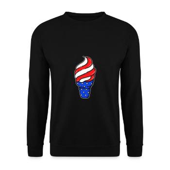 Amerika USA Eisbecher Eiscreme Sommer US Flagge - Unisex Pullover - Schwarz - Vorne - Alina (178cm) & Michal (187cm)