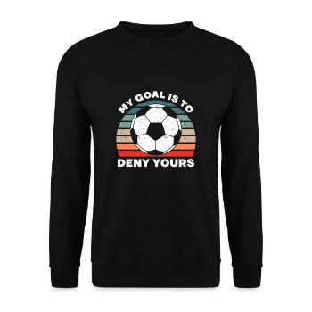 Fußballspieler Torwart Fußball Keeper Tor Elfmeter - Unisex Pullover - Schwarz - Vorne - Alina (178cm) & Michal (187cm)