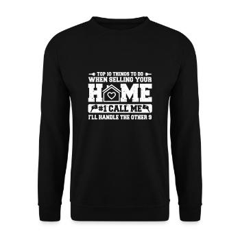 Vente de maison Courtier Agent immobilier Vendeur - Sweat-shirt Unisexe - noir - Devant - Alina (178cm) & Michal (187cm)