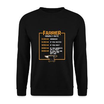 Handwerker Sprüche Hufschmied Schmied Metall - Unisex Pullover - Schwarz - Vorne - Alina (178cm) & Michal (187cm)