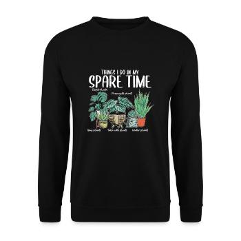 Gardening Things I Do In My Spare Time Gardeners - Unisex Sweatshirt - black - Front - Alina (178cm) & Michal (187cm)