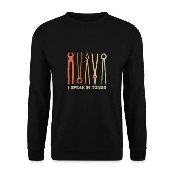 Artisans Dictons Maréchal-ferrant Forge Outil - Sweat-shirt Unisexe - noir - Devant - Alina (178cm) & Michal (187cm)