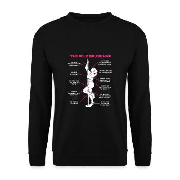 The Pole Bruise Map Funny Pole Dancer Dancing - Unisex Sweatshirt - black - Front - Alina (178cm) & Michal (187cm)