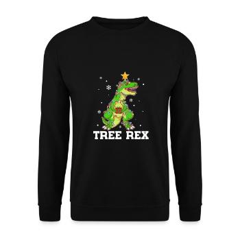 Arbre Rex T-Rex Dinosaure Noël X-Mas - Sweat-shirt Unisexe - noir - Devant - Alina (178cm) & Michal (187cm)