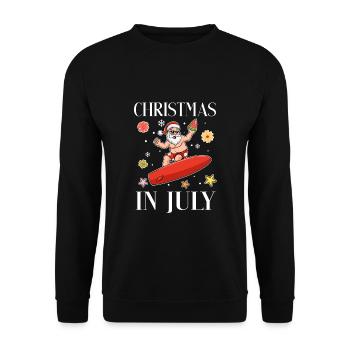 Xmas In July Funny Santa Surfing Summer Surfer - Unisex Sweatshirt - black - Front - Alina (178cm) & Michal (187cm)