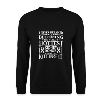Hottest Kidney Donor Proud Kidney Organ Donor - Unisex Sweatshirt - black - Front - Alina (178cm) & Michal (187cm)