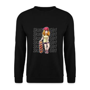 Skateboard Filles Patinage Skateboard - Sweat-shirt Unisexe - noir - Devant - Alina (178cm) & Michal (187cm)