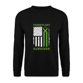 USA Flagge Organspender Transplantation Organ - Unisex Pullover - Schwarz - Vorne - Alina (178cm) & Michal (187cm)