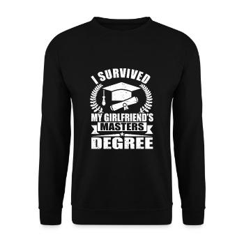 J’ai survécu au Master Abschluss de ma petite amie - Sweat-shirt Unisexe - noir - Devant - Alina (178cm) & Michal (187cm)