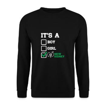 New Kidney Organ Surgery Transplant Recipient - Unisex Sweatshirt - black - Front - Alina (178cm) & Michal (187cm)