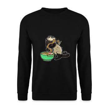 Japanese Noodles Kawaii Ramen Bowl Ferret - Unisex Sweatshirt - black - Front - Alina (178cm) & Michal (187cm)