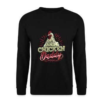 Poulet Papa Poulet Chuchoteur Agriculteur - Sweat-shirt Unisexe - noir - Devant - Alina (178cm) & Michal (187cm)