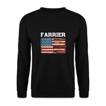 USA Patriotic America Artisan Forgeron - Sweat-shirt Unisexe - noir - Devant - Alina (178cm) & Michal (187cm)