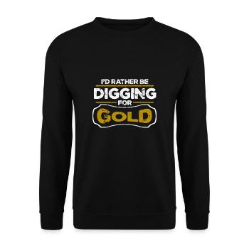 Gold Goldgräber Goldwäscher Bergbau Goldsucher - Unisex Pullover - Schwarz - Vorne - Alina (178cm) & Michal (187cm)