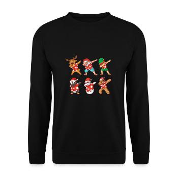 Dabbing Xmas Crew Santa Elf Deer Christmas In July - Unisex Sweatshirt - black - Front - Alina (178cm) & Michal (187cm)