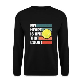 Tennis Dad Mom Mutter Vater Tennisspieler - Unisex Pullover - Schwarz - Vorne - Alina (178cm) & Michal (187cm)