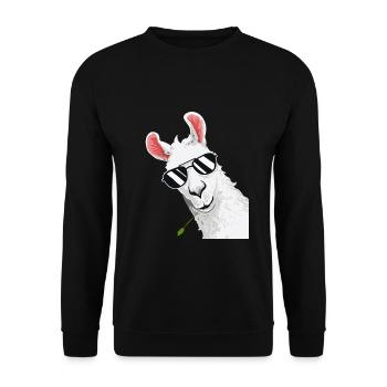 Alpaka Lama Kamel Liebhaber Llama Sprüche - Unisex Pullover - Schwarz - Vorne - Alina (178cm) & Michal (187cm)