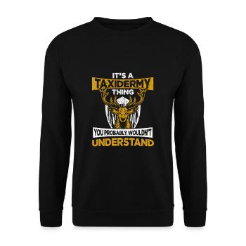 Taxidermiste Dictons Sacrifice d’animaux Préparateur d’animaux - Sweat-shirt Unisexe - noir - Devant - Alina (178cm) & Michal (187cm)