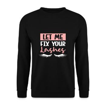 Salon de coiffure Maquilleur de cils Styliste Esthéticienne - Sweat-shirt Unisexe - noir - Devant - Alina (178cm) & Michal (187cm)