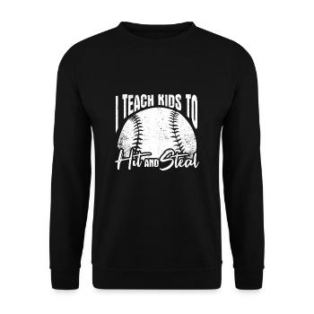 Baseball Baseball Joueur Entraîneur Entraîneur Dictons - Sweat-shirt Unisexe - noir - Devant - Alina (178cm) & Michal (187cm)