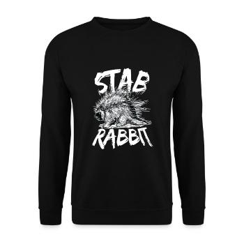 Funny Stab Rabbit Rodent Porcupine - Unisex Sweatshirt - black - Front - Alina (178cm) & Michal (187cm)
